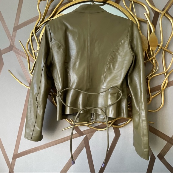 LE COMPLICI | Vintage Leather Jacket in Olive Green **RARE** | Size M - Picture 12 of 13